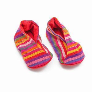 Handwoven Baby Booties- Rainbow