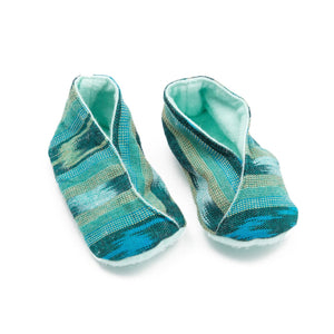 Handwoven Baby Booties- Green Jaspe