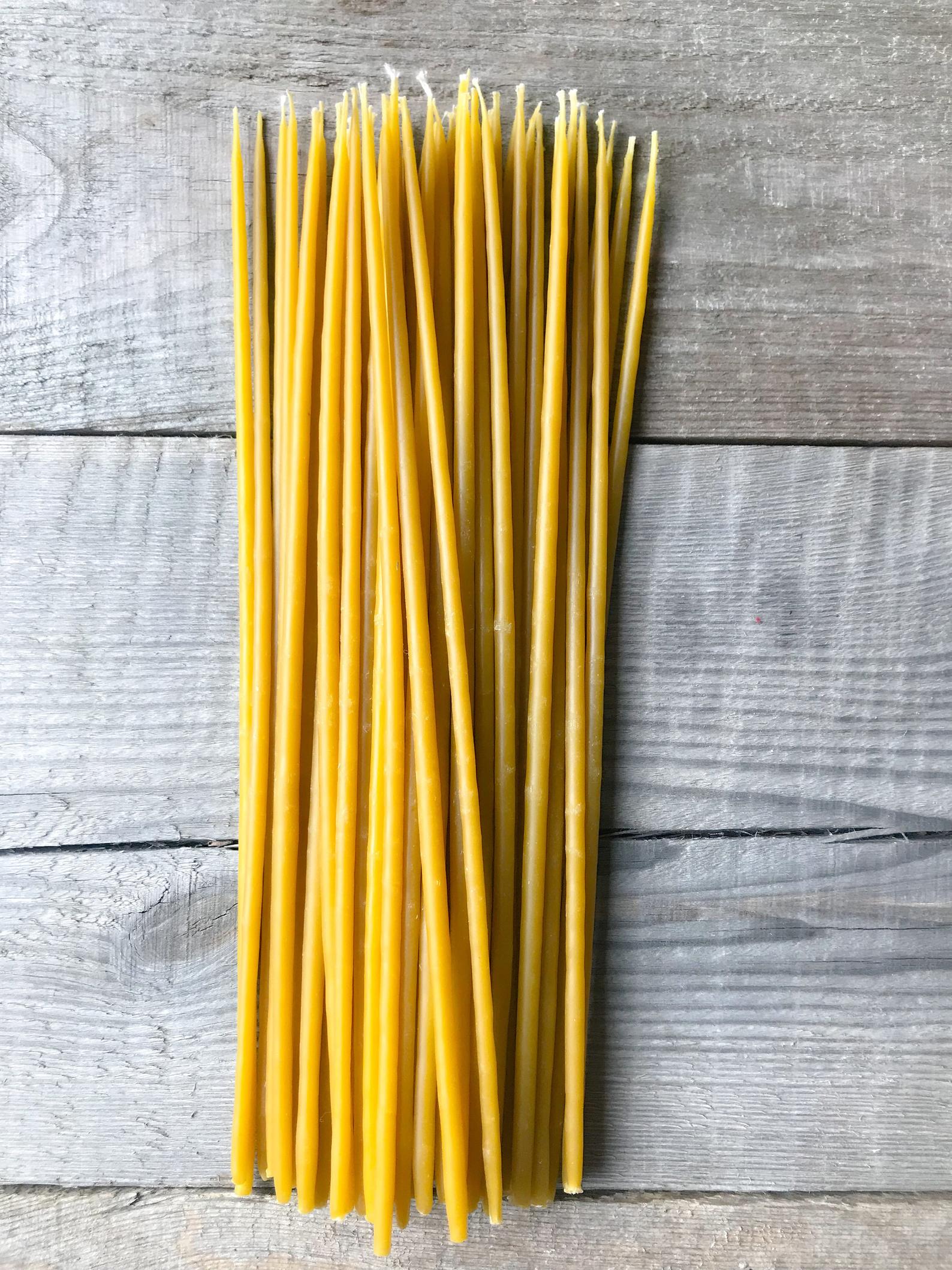 Hand-Dipped Beeswax Candles- Bundle of 10