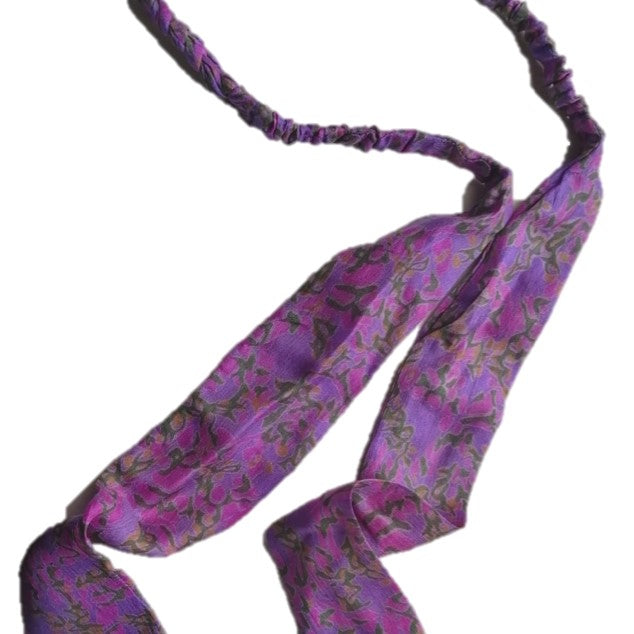 Vintage Sari Braided Headband- Purple