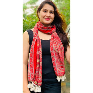 Vintage Sari Scarf- Red
