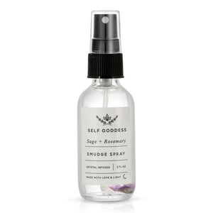 Smudge Spray- Sage and Rosemary- Crystal Infused
