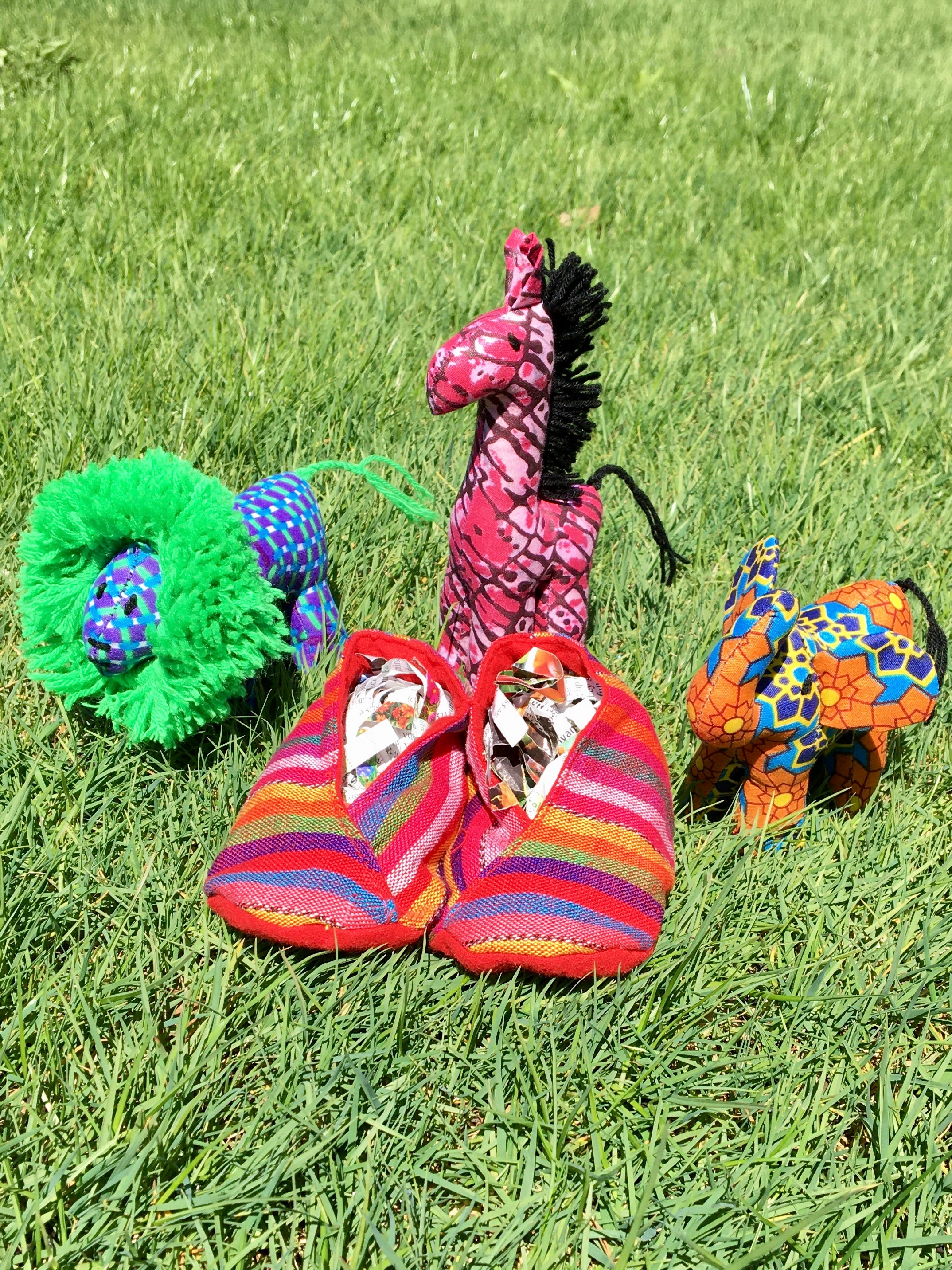 Worldly Baby Set- Set of 3 Plush African Animals and Baby Booties